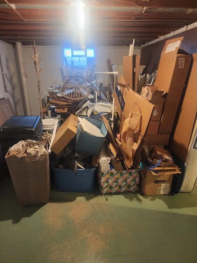 Roll-off dumpster container at job site for 4 Yard Dumpster Rental in Clemson